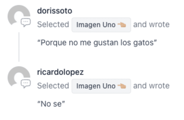 Captura de pantalla con comentarios de usuarios que eligieron Imagen Uno sin argumentos técnicos claros.